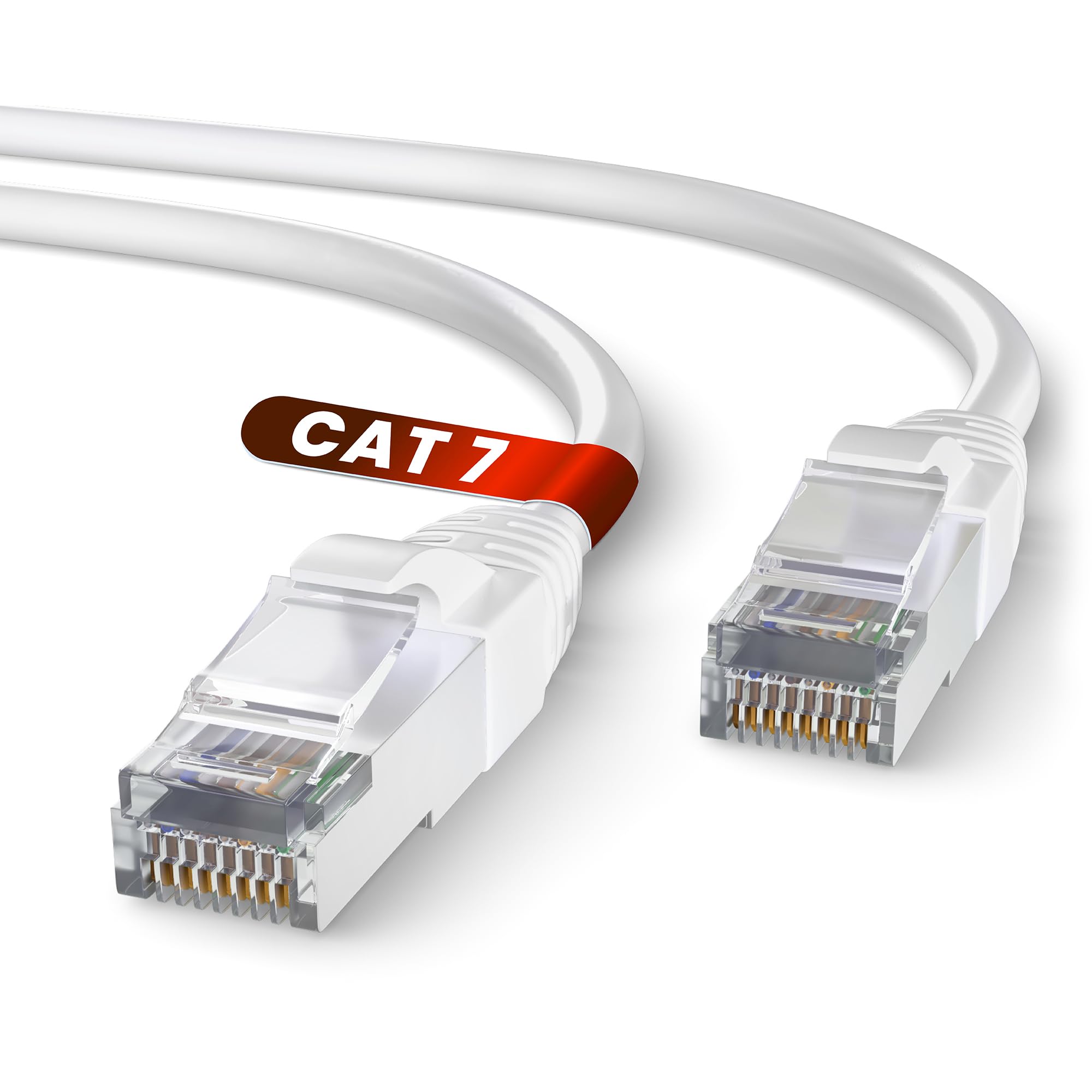 Mr. Tronic Patch Cable Cat 7 Ethernet 20m, High Speed LAN Ethernet Network Cable with RJ45 Ends Connectors, 5m Cat7 Internet, ADSL Patch, SFTP (20 Meters, White)