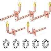 Boltigen 1/2" PEX Copper Stub Out Elbow 5-Pack with Wall Flange - 6 Inch, F1807 Certified with Stainless Steel Crimp Clamps f
