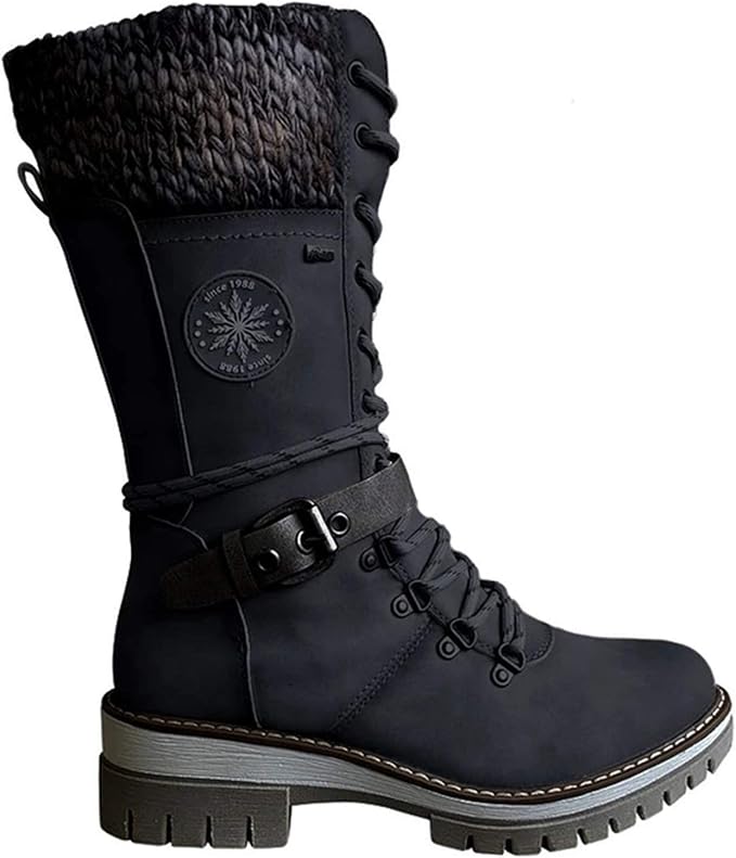 Walkley Mid Calf Knitted Waterproof Boots%C3%AF%C2%BC%C5%92Black