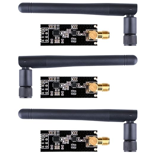 title=Kuman set di 3 nRF24L01+PA+LNA Antenna Ricetrasmettitore Wireless RF Modulo