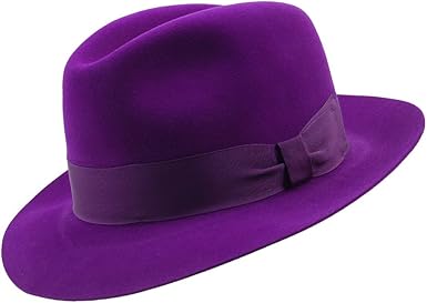 purple trilby hat