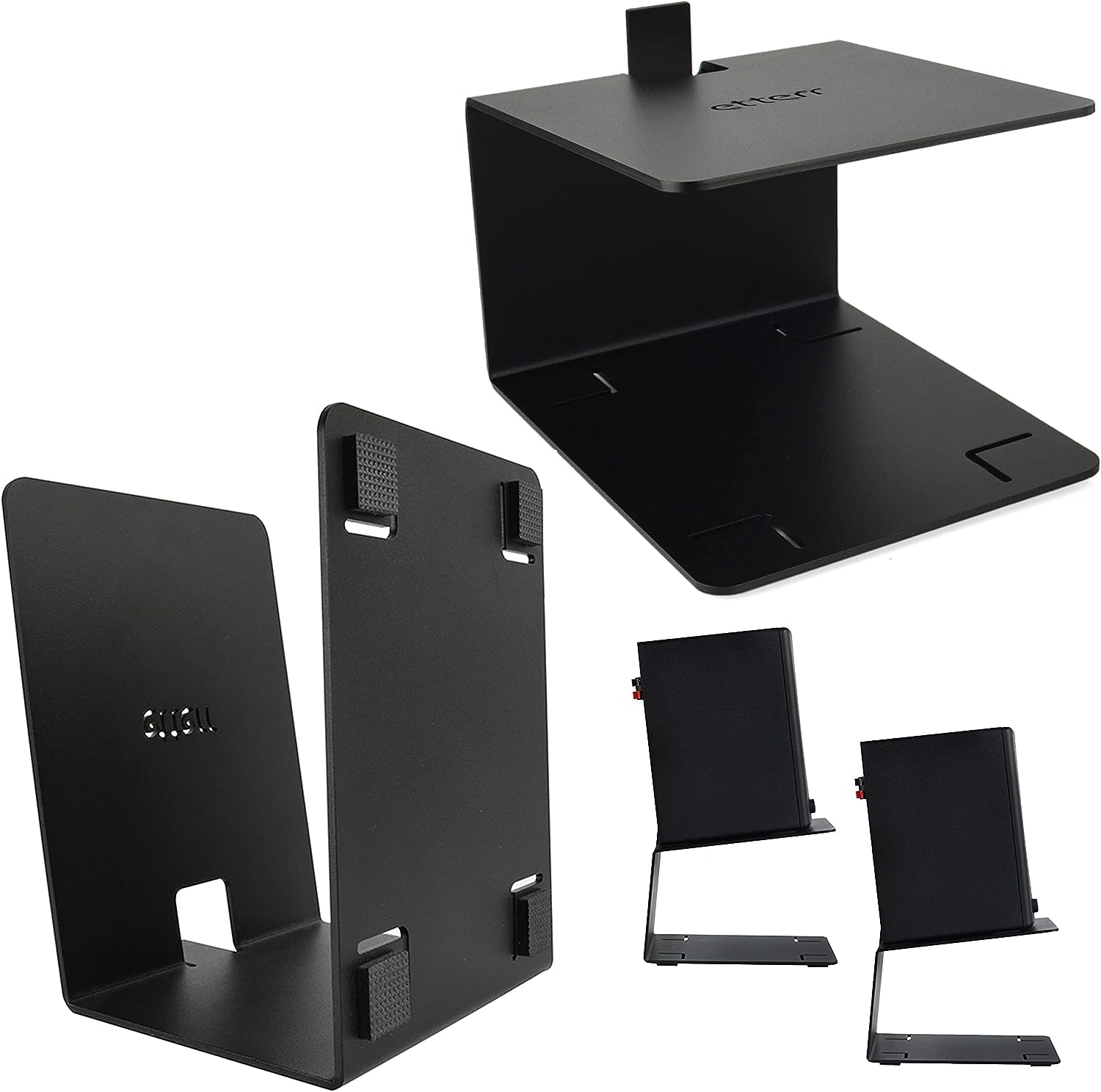 etterr | Pack of 2 Desktop Speaker Stands | 100% Steel | Made in Europe | Speaker Stands Desk | Surround Sound Speaker Stands | Speaker Stand | Desk Speaker Stands | Speaker Stands Floor Pair