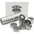 Premium 20Pcs 608rs Bearings Skateboard Bearings ABEC Bearings Chrome Steel Ball Bearing Longboard Bearings (8x22x7mm) for Quad Skate Double Rubber Sealed Miniature Deep Groove Bearings