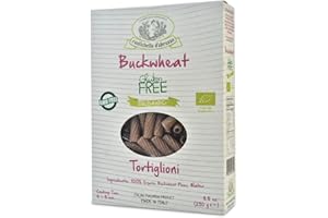 Rustichella d'Abruzzo Organic Buckwheat Tortiglioni - Grano Saraceno - Gluten-Free Pasta with Distinct Buckwheat Flavor - Artisan Pasta from Italy - 8.8 oz