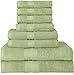 Utopia Towels 8 Piece Premium Towel Set, 2 Bath, 2 Hand, and 4 Washcloths, 100% Ring Spun Cotton, Highly Absorbent Towels for Bathroom, Sports, and Hotel, Sage Green