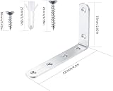 Yibaijia 4 Pcs Shelf Brackets L Shaped Steel Right Angle Wall Support Brackets view 2
