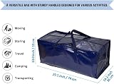 VENO 10 Pack Heavy-Duty Moving Bags Extra Large w/Straps & Zips, Blue view 6
