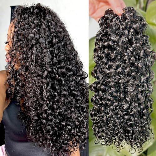 BLG Knotless Pre-Separated Feather Crochet Human Hair 18 Inch 240g Burmese Spiral Curly Human Crochet Hair Extensions Real Human Hair Invisible Miracle Knots Crochet Human Hair Bundles for Women at Amazon