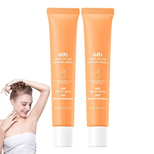 2PCS Hair Removal Cream for Women & Men,Effective Facial, Body & Intimate Areas Depilatory Cream,Gentle Formula for Sensitive Skin,Hair Remover with Aloe Vera Sweet & Almond Oil,Fast Smooth Skin