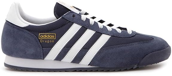 adidas Originals Dragon Navy Blue with White Stripes Suede & Mesh Retro Casual (8.5 UK): Amazon 