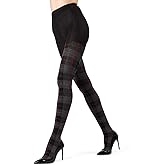 MeMoi Glasgow Plaid Cotton Tights for Women, Cozy, Warm and Fashionable Patterned Sweater Tights - Sizes Small to 6X