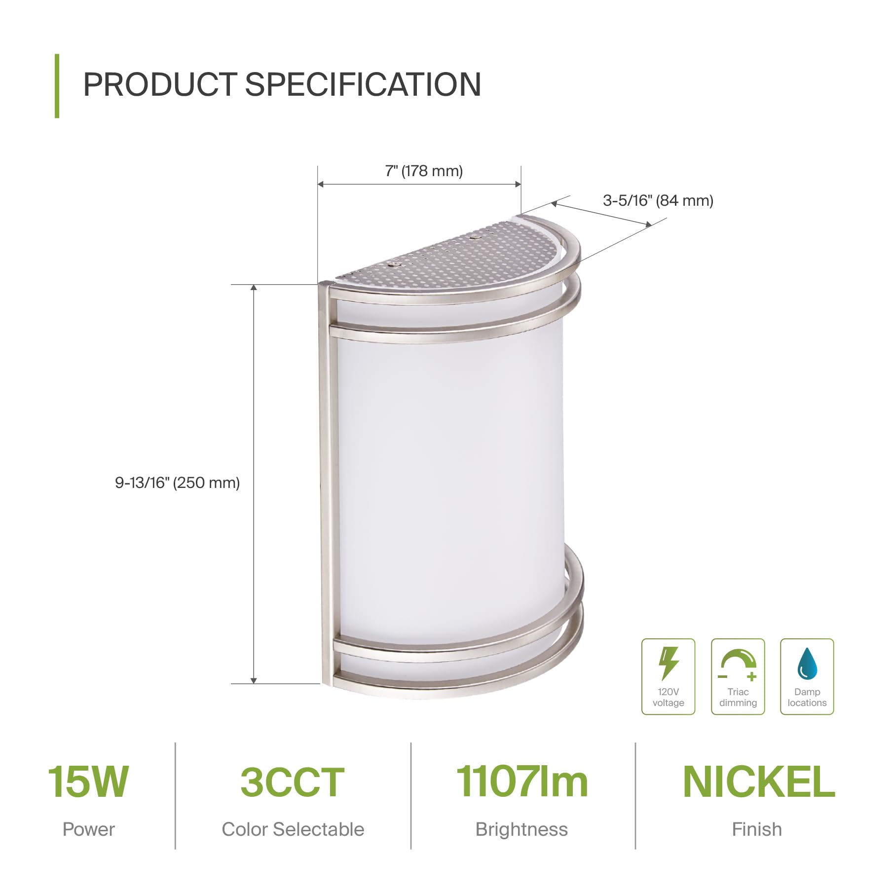 ASD LED Indoor Wall Mount Light Fixture Modern Interior Brushed