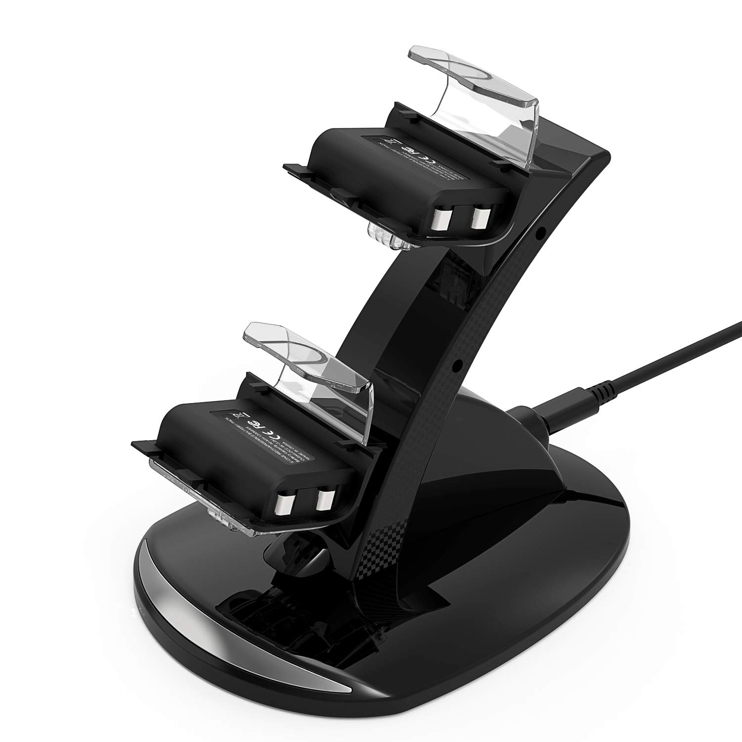 YCCTEAM Xbox one Controller Charger with Rechargeable Battery Packs, Dual Slot Fast Charging Dock Station Controller Stand with Batteries Accessories Kit for Xbox one