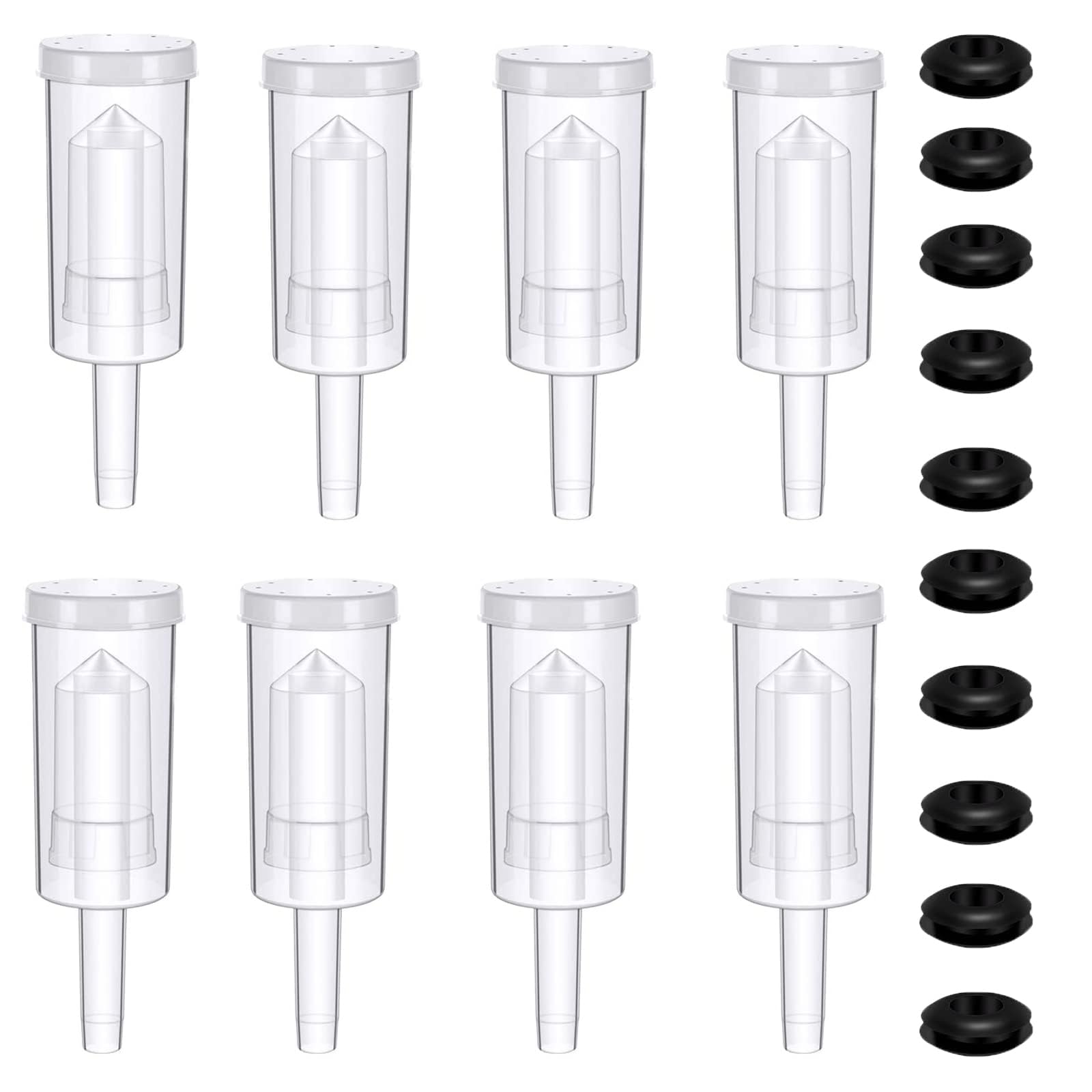CHENKEE Airlock Set, 8 Pcs of Plastic Locks Fermentation Airlock Set Craft Beer Airlock Bubbler with 10 of Silicone Washers for to Preserve Home Brew Beer