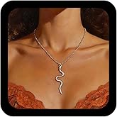 Iaceble Punk Snake Pendant Necklace Gold Snake Choker Necklace Gothic Snakes Chain Necklaces Vintage Thin Serpent Necklaces Jewelry for Women