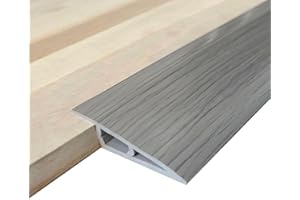 EASETHRIFT Door-Threshold-Ramp Floor-Transition-Strip 72 inch, Threshold 1/2'' ~ 3/5'', Thresholds Ramps for Doorways, Vinyl-Transition-Strip for Door/Floor (Wood grain gray)