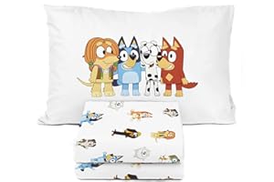Sunny Side Up Bluey & Friends Twin Sheet Set - 3 Piece Kids Bedding Set Includes Pillow Cover - Super Soft Microfiber Sheets
