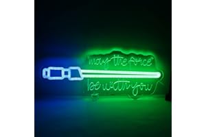 PINLANGDOU Lightsaber Neon Sign May The Force Be With You Neon Sign Usb Power LED Swords Light Wall Decor for Bedroom Living Room Best Gifts for Kids Men Fans