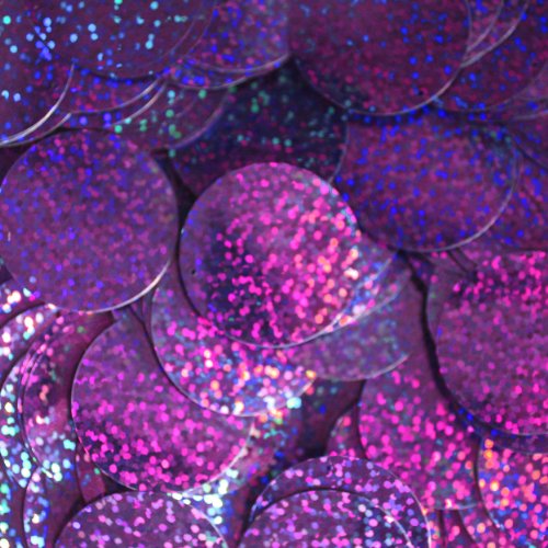 30mm Flat Round SEQUIN PAILLETTES ~ Violet Purple HOLOGRAM Metallic ~ Loose sequins for embroidery, bridal, applique, arts, crafts, and embellishment. Made in USA.