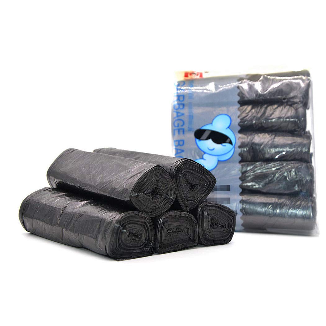 Medigy Recycling Plastic Trash Bags Garbage Bags Rubbish Bags Bin Bags for Bathroom Kitchen Living Room 10L Dustbin Black 100pcs/pack