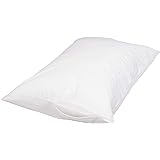 Amazon Basics 100% Cotton Hypoallergenic Pillow Protector Case - Queen, White