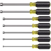 Klein Tools 647M Tool Set, Made in USA, Magnetic Nut Drivers Sizes 3/16, 1/4, 5/16, 11/32, 3/8, 7/16, 1/2-Inch, 6-Inch Hollow Shafts, 7-Piece