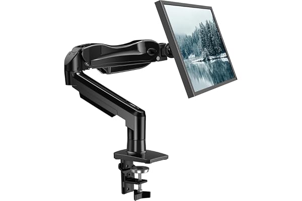 HUANUO Single Monitor Mount, 13 to 32 Inch Design Monitor Arm, Adjustable Stand, Vesa Mount with Clamp and Grommet Base - Fit