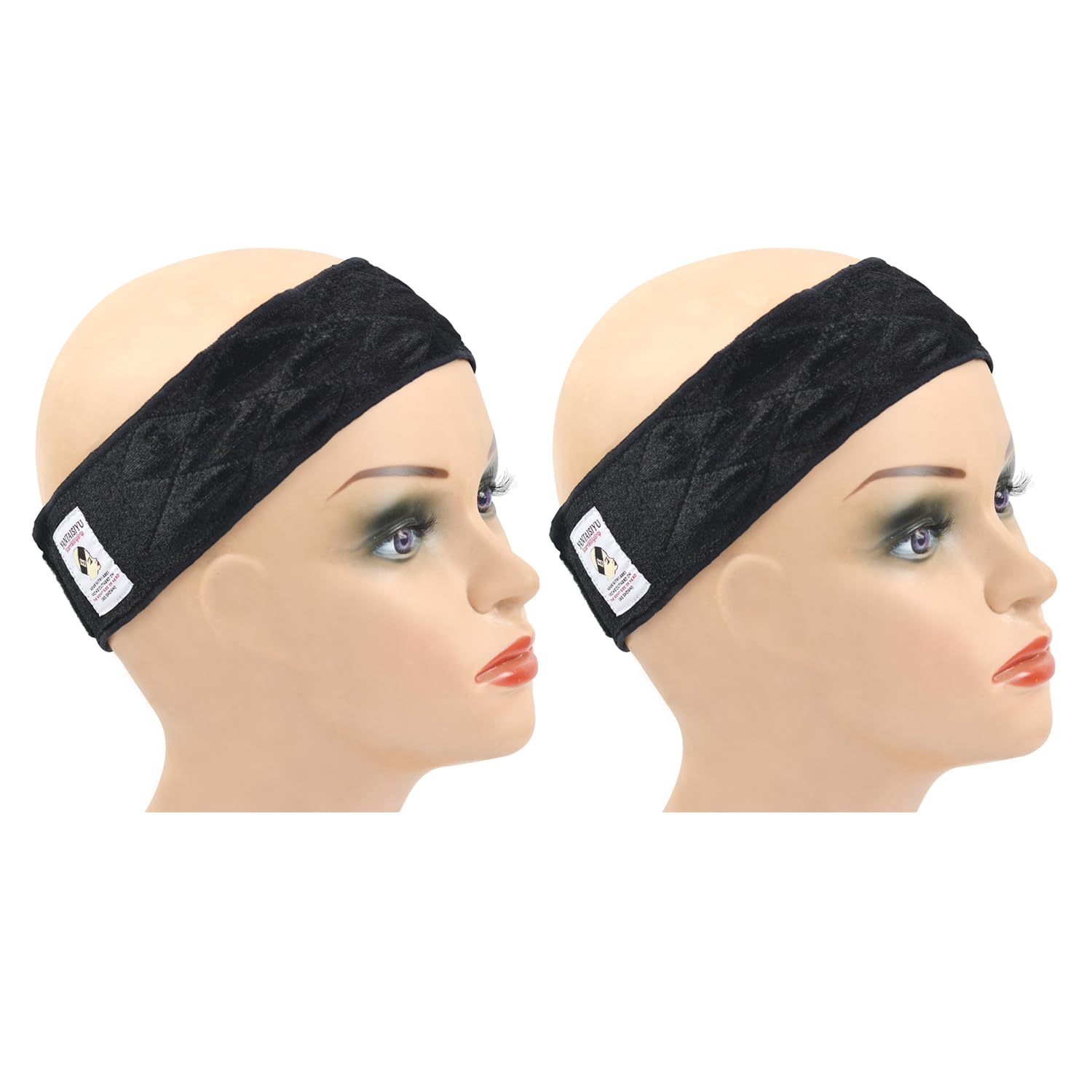 2 Pieces Adjustable Wig Grip Headbands Non-Slip Wigs Scarf Grip Band to Hold Wig in Place (Black)