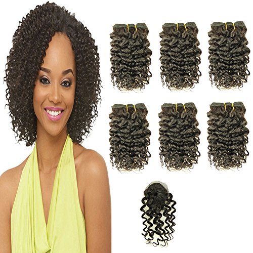 Violet Beauty Water Curly Deep Wave Bundles With Closure Brazilian