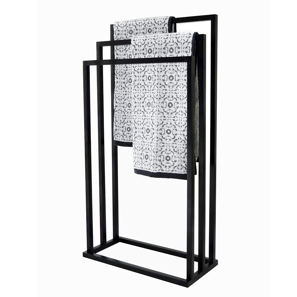 House & Homestyle Towel Holder, Matt Black, Width: 45 cm Depth: 21 cm Height: 84 cm
