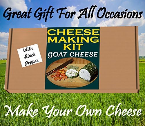 Cheese Making KIT = GOAT CHEESE WITH BLACK PEPPER= Great Gift Present = Full instruction Included Just Add Milk