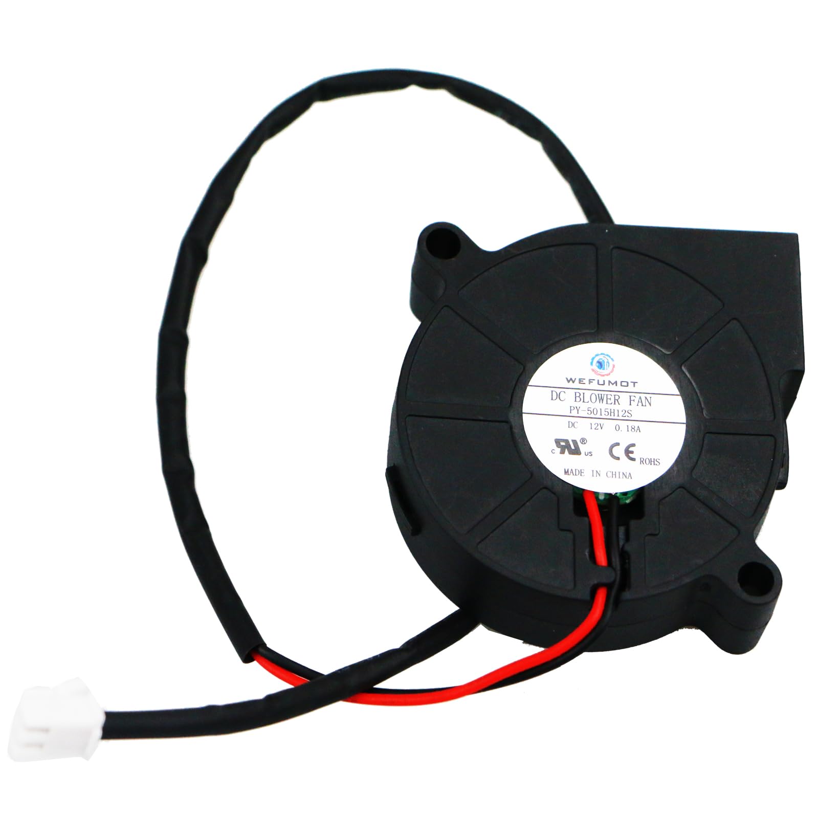 Photo 1 of Blower Fan DC 12V 2W 0.18A,Length 1.97 Inch Height 1.97 Inch Thichness 0.59 Inch Circular Frame DC Brushless Fan,5000 RPM DC Cooling Fan,2.5-2P pin(DC12V5015H12S)