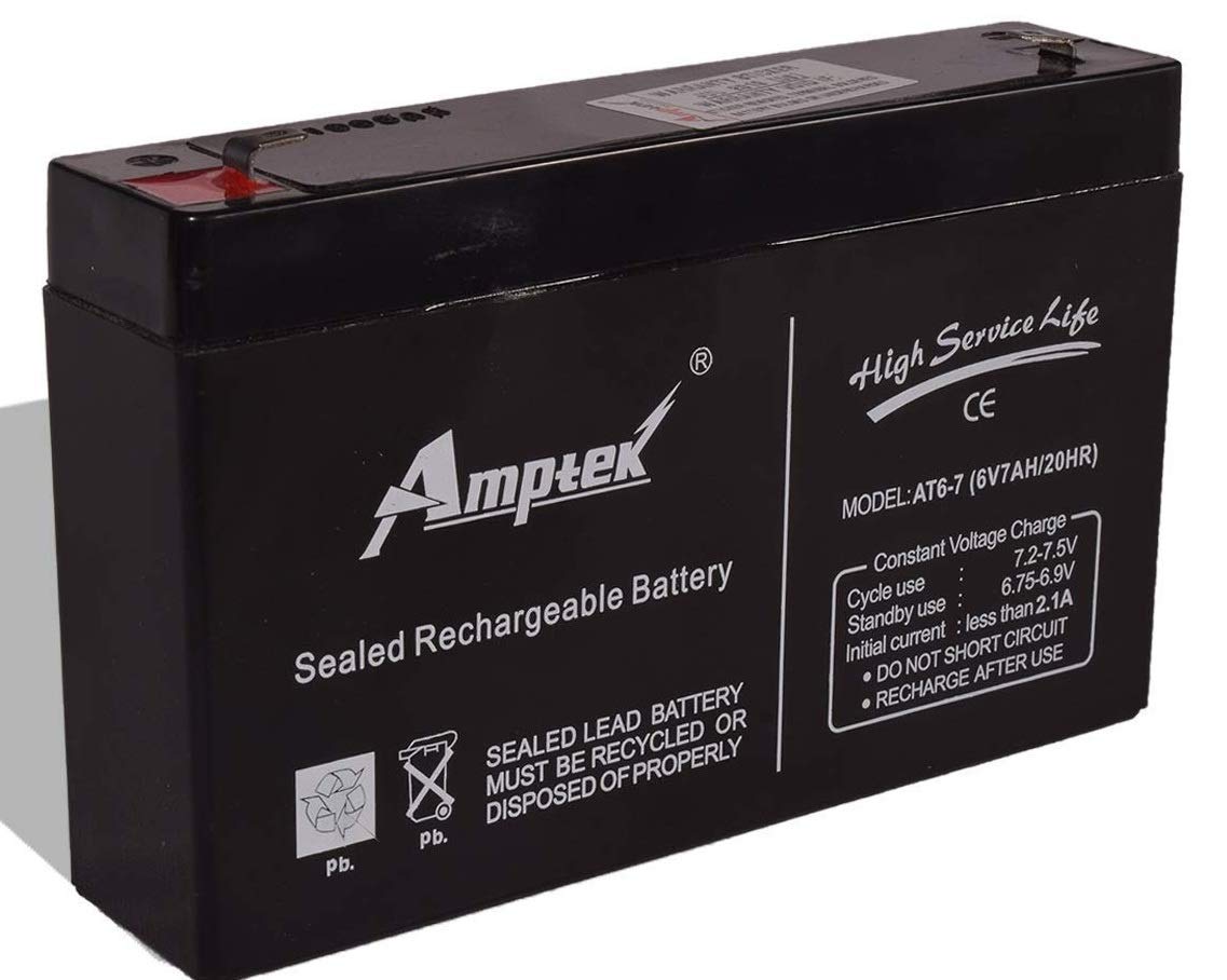 Amptek 6V,7AH Battery Sealed Lead Acid Battery Pack of 1 Strong