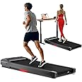 Walking Pad Treadmills Under Desk, Home Treadmill 265/300/320+lbs Capacity, 3%/5%/10%/12% Adjustable Incline, Portable Treadmill for Upright Store, Smart Treadmill with Preset Programs, Real Sceneries