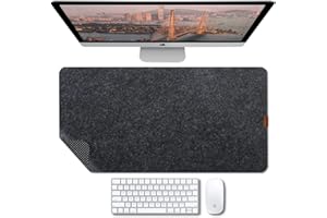 Bright Stone Felt Desk Mat,Non-Slip Mouse Pad, 27.5"x11.8" Office Supplies Desk Protector, Desk Accessories for Home and Office (Black)