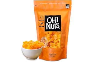 Oh! Nuts Diced Dried Mango - Dehydrated Mango Pieces - 1 lb - Sweetened Diced Mango Fruit Bites - Packed in New York Zip-Seal Bag for Exceptional Freshness