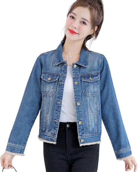 Amazon Co Jp デニムジャケットの女性 サイズ上の光ウエスト遷移ジャケットジーンズジャケットジーンズ花の刺繍生き抜くデニムジャケットショート ジャケットヴィンテージ長袖カジュアル ブルー L ホーム キッチン