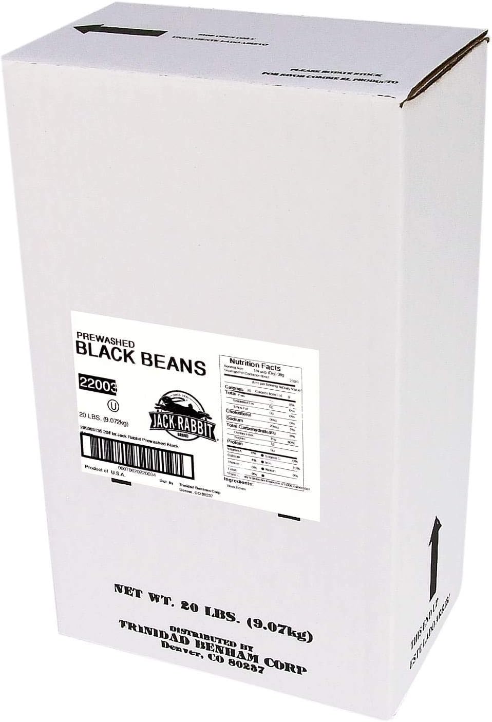 Trinidad Benham295365135 Jack Rabbit Prewashed Black Beans 20Lbs