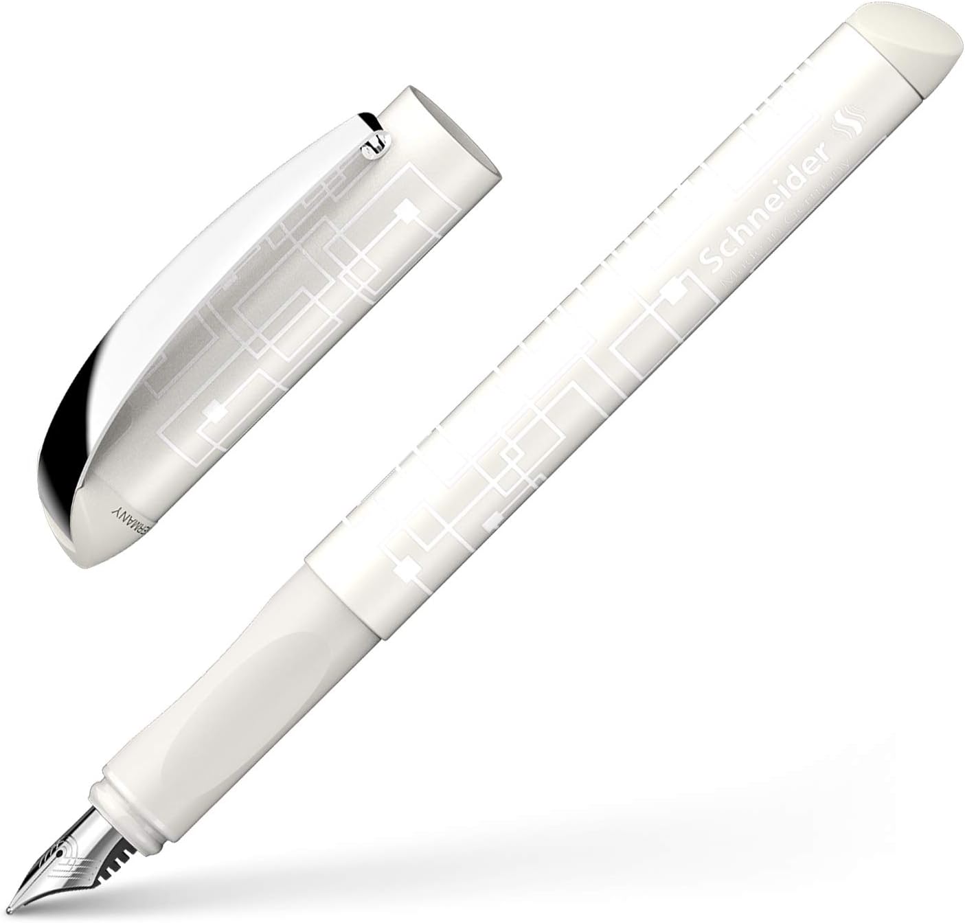 Schneider Glam VIP Fountain Pen for Right and Left Handers with Royal Blue Ink Cartridge Ivory