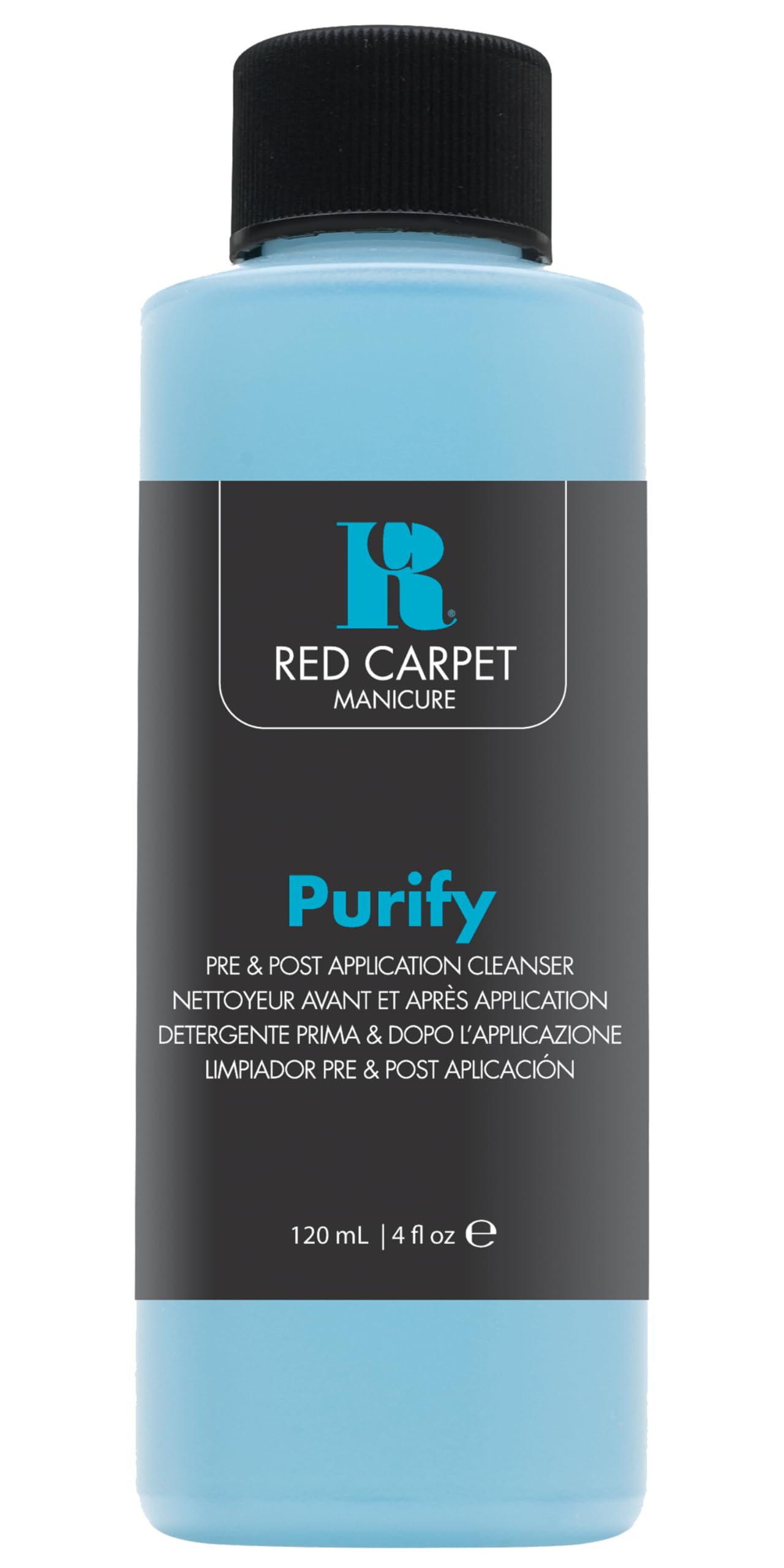 Red Carpet Manicure Purify Pre & Post Application Cleanser, Professional Nail Cleaner for Gel Polish, Removes Tacky Residue & Enhances Glossy Finish, Nail Prep & Gel Polish Cleanser, 120ml