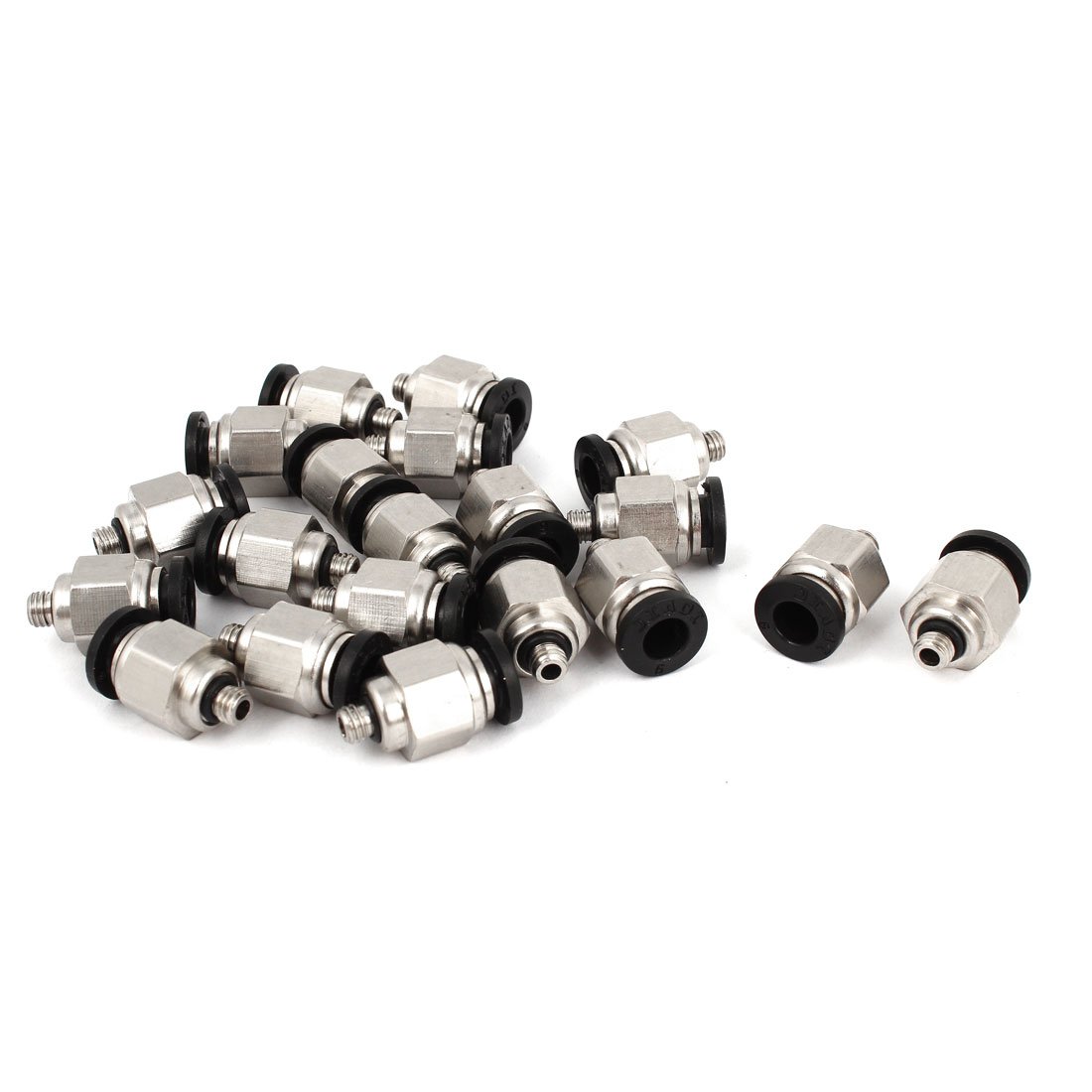 sourcingmap M5 Thread to 6mm Hole Tube Air Pneumatic Quick Connector Fitting 20pcs