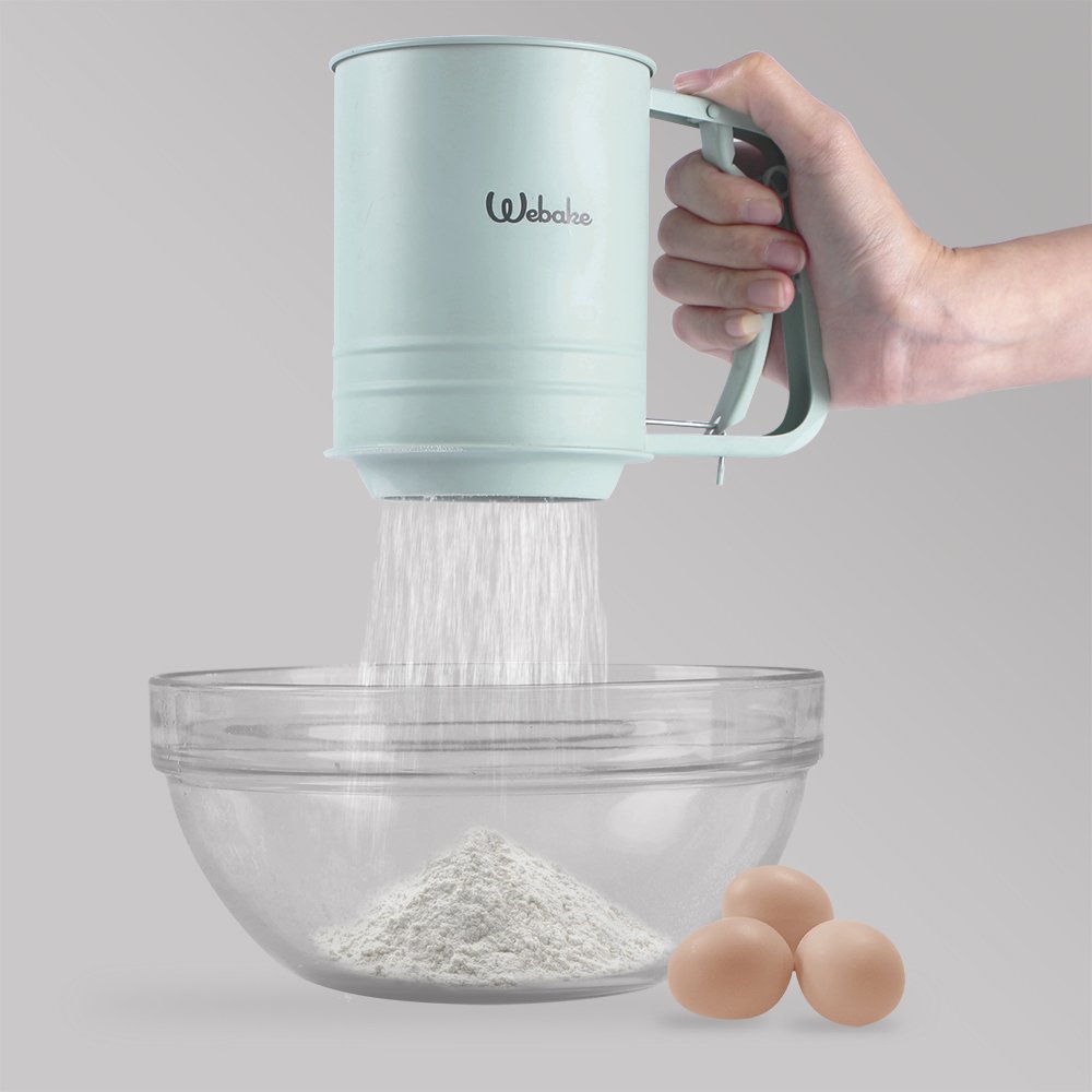 Webake Flour Sifter For Baking Stainless Steel Onehanded Small Flour