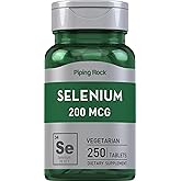 Piping Rock Selenium 200mcg Tablets | 250 Count | Vegetarian, Non-GMO, Gluten Free Supplement
