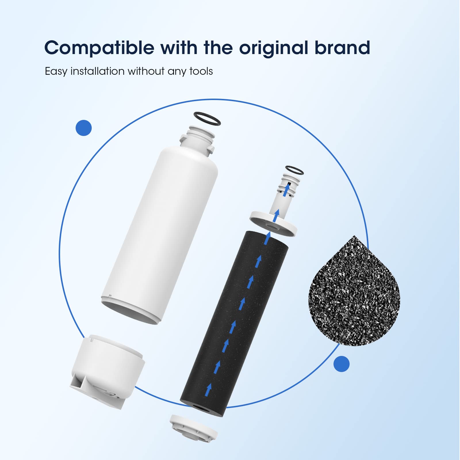 GLACIER FRESH Replacement for Bosch 11025825 Ultra Clarity Pro Refrigerator Water Filter BORPLFTR50, Compatible with KWF 2000, 12028325, 11032531, BORPLFTR50, WFC100MF, B36CT80SNS, B36CL80ENS (1 Pack)