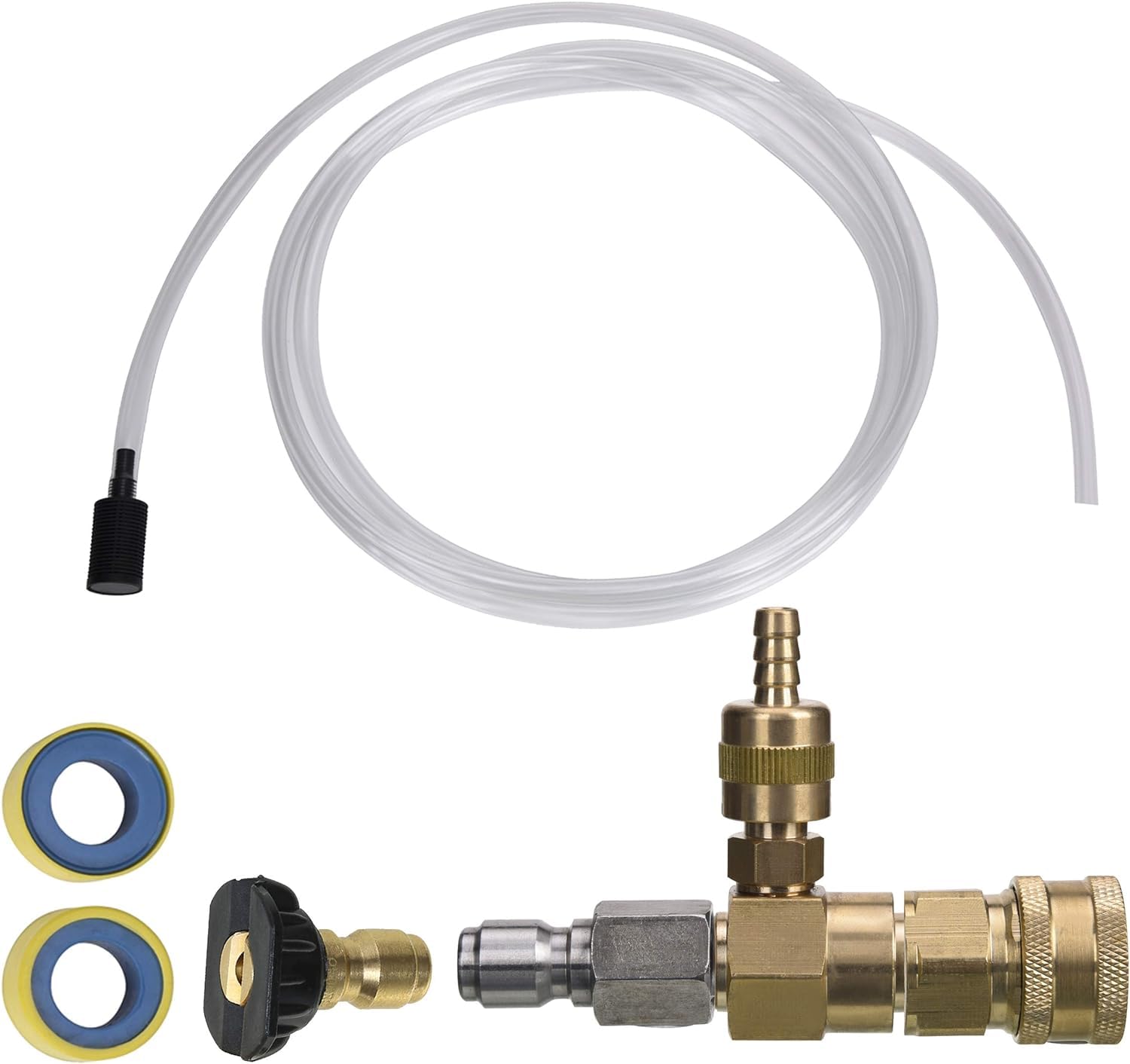 M MINGLE Adjustable Chemical Injector Kit for Pressure Washer, Soap Injector, 3/8 Inch