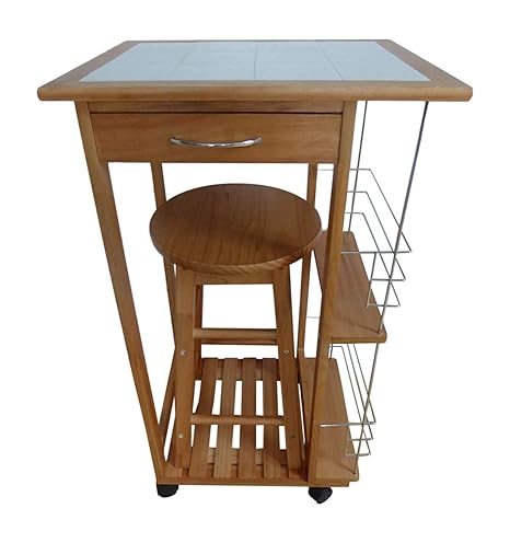 1 Seater Breakfast Bar Set Folding Kitchen Table Stool Drawer Tile
