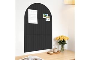Large Arched Felt Bulletin Board 35" x 24",Cork Board Alternative - 6 Customized Felt Wall Tiles with Push Pins, Cork Boards 