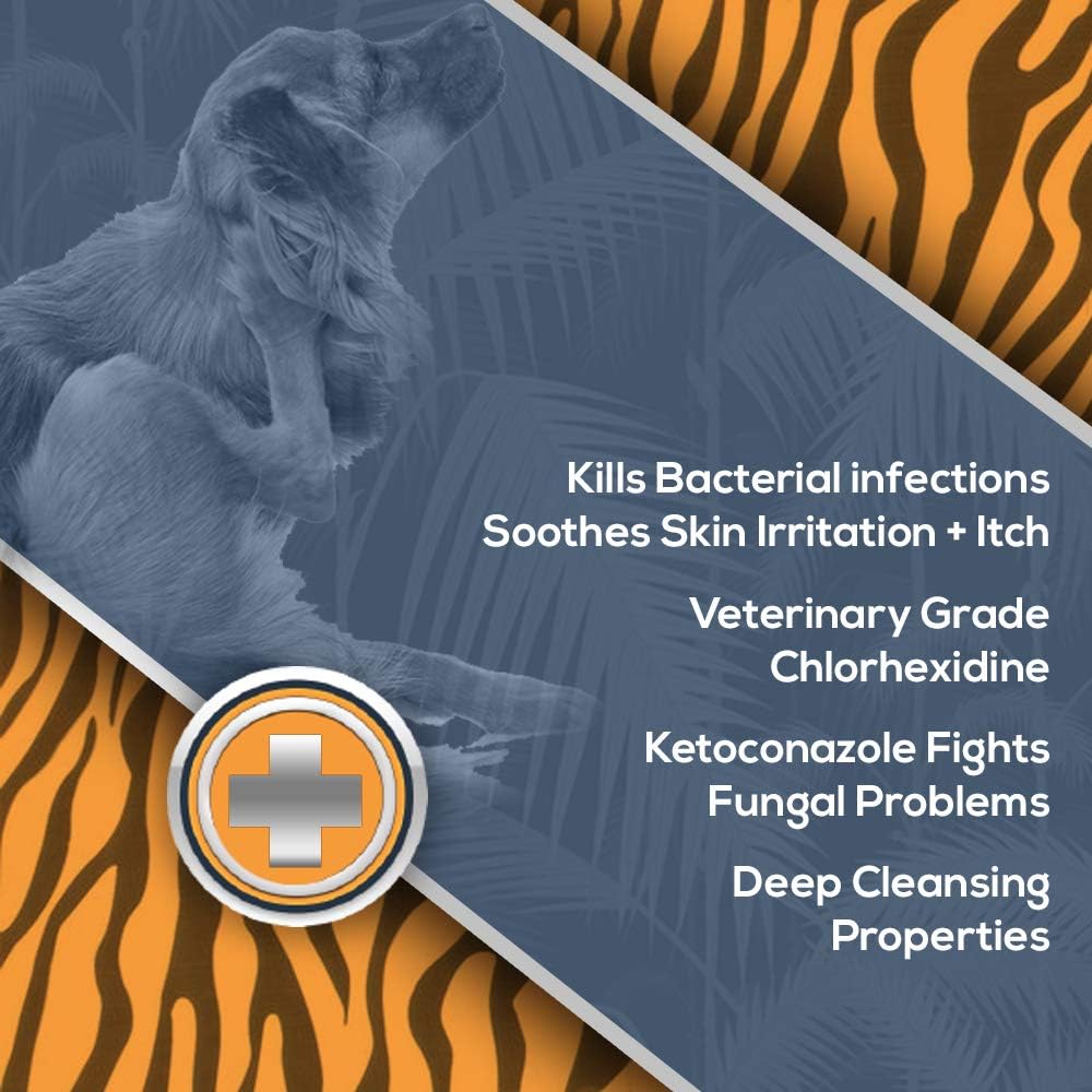 Antifungal + Antibacterial Medicated Wipes for Dogs & Cats - with Ketoconazole & Chlorhexidine - for Hot Spots, Ring Worm, Itch & Irritation : Pet Supplies