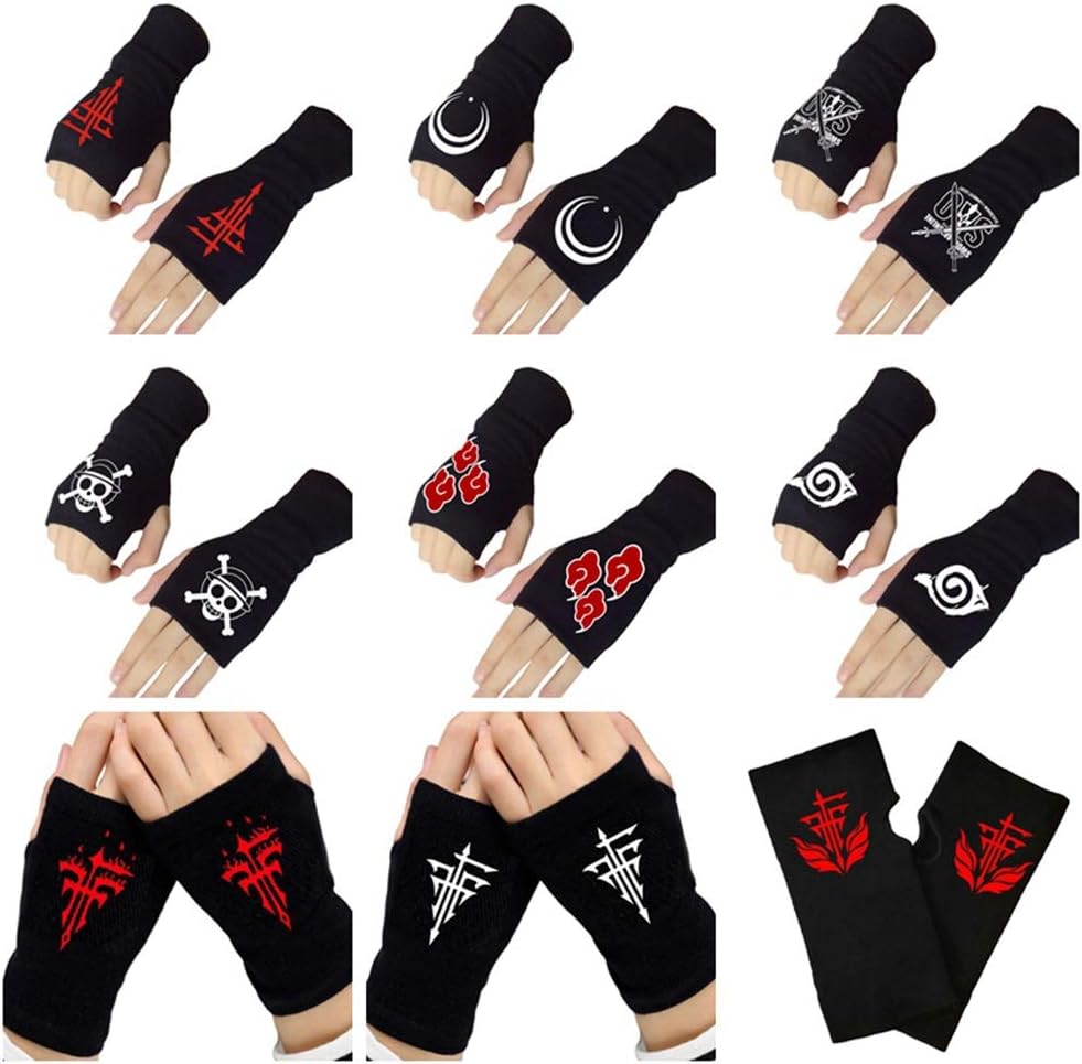 Cute Cartoon Anime Cosplay Fingerless Gloves Winter Soft Warm Knitting