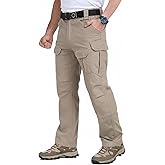NAVEKULL Cotton Work Cargo Pants Stretch Lightweight Tactical Military Hiking Outdoor Pants with 8 Pockets